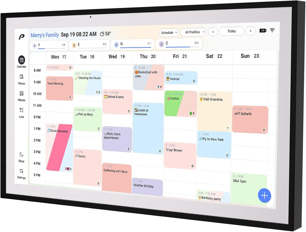 Digital Calendar, 15.6 inch Wall Planner & Chore Chart, Rechargeable Full HD Touchscreen Display, Portable Smart Family Organizer, Event Planner, Desk and Wall mountable, Perfect for Family Schedules - No Subscription (Free Magic Import)