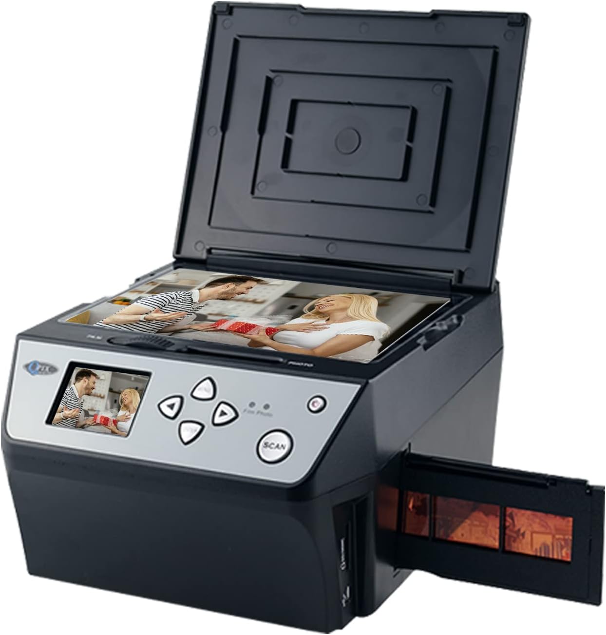 Digital Film & Photo Scanner Multi-Function Combo Scanner with HD 22MP, Convert 135Film/35mm slide/110Film/Photo/Document/Business Card to Digital JPG Files, 2.4 inch LCD, Black