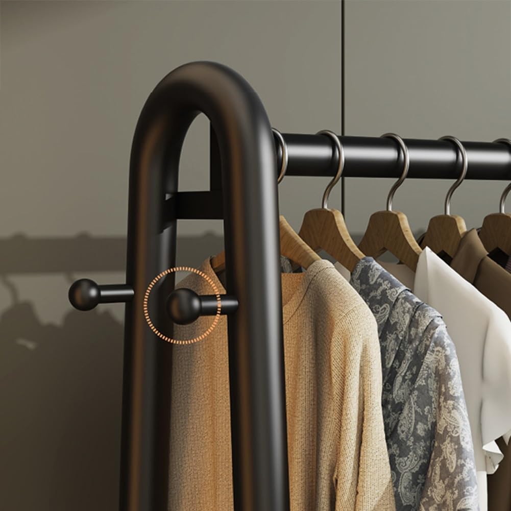 Multi-Functional Bedroom Clothes Rack with Bottom Shelf, 47' Garment Rack for Hanging Clothes, Coats, Shirts, Portable Freestanding Clothing Rack