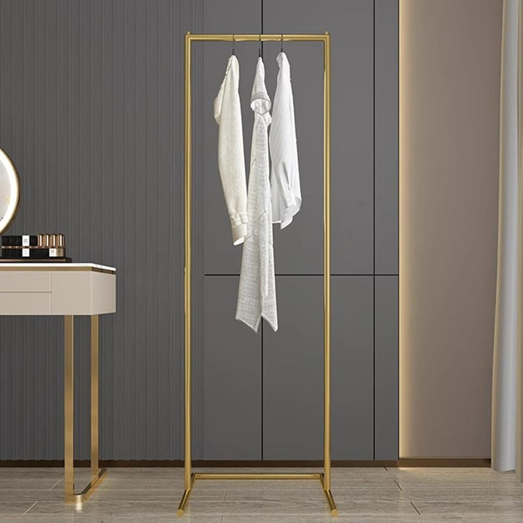 Heavy duty Garment rack Freestanding Clothing Rack For Hanging Clothes, Coats, Skirts, Heavy Duty Metal Clothes Rail, U-shaped Base, Space Saving Coat Rack For Bedroom, Retail Displa (Gold 70X36X160C