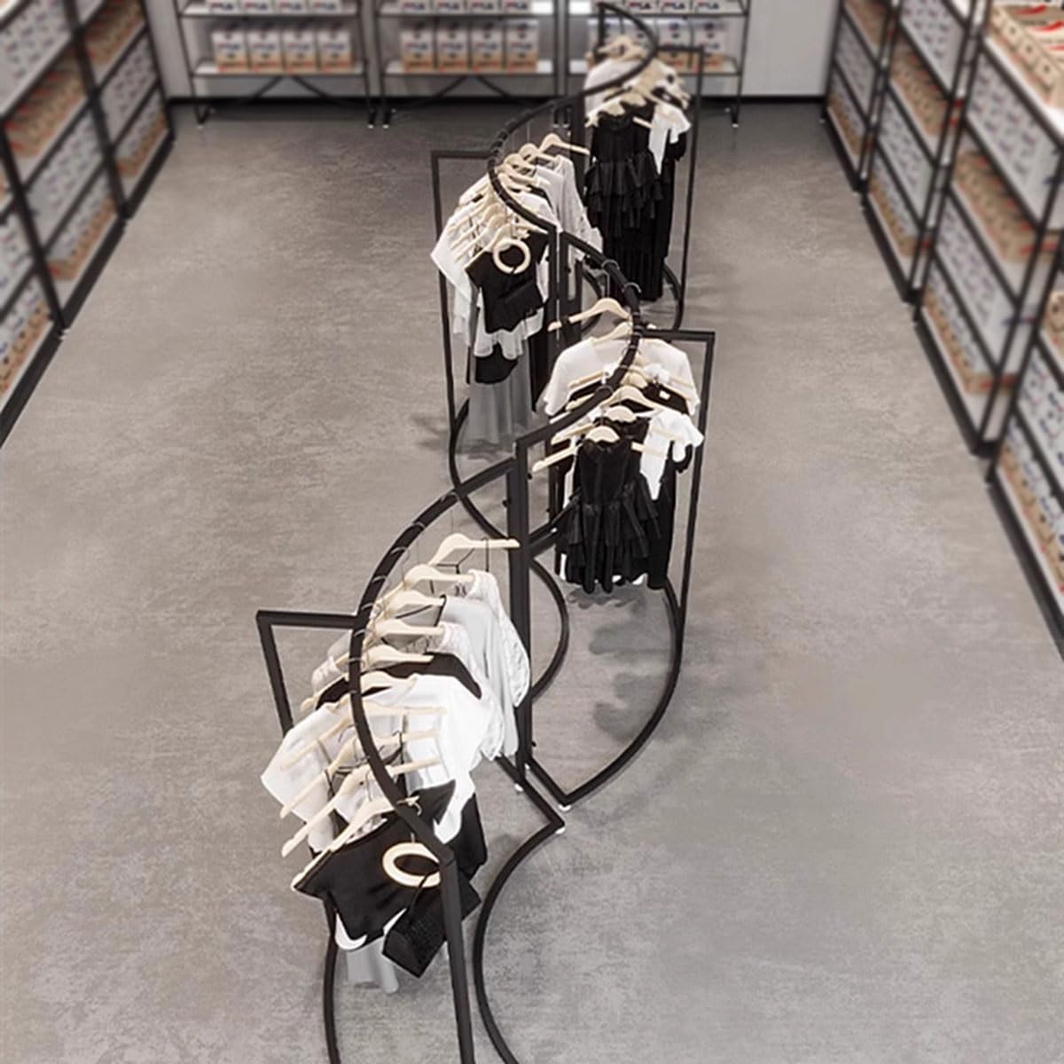 Industrial Iron Garment Rack for Hanging Clothes 52.4in/61in Commercial Freestanding Clothes Hanging Rack for Coats, Shirts, Dress Home Heavy Duty Clothing Racks(87x45x133cm/34.3x17.7x52.4in)