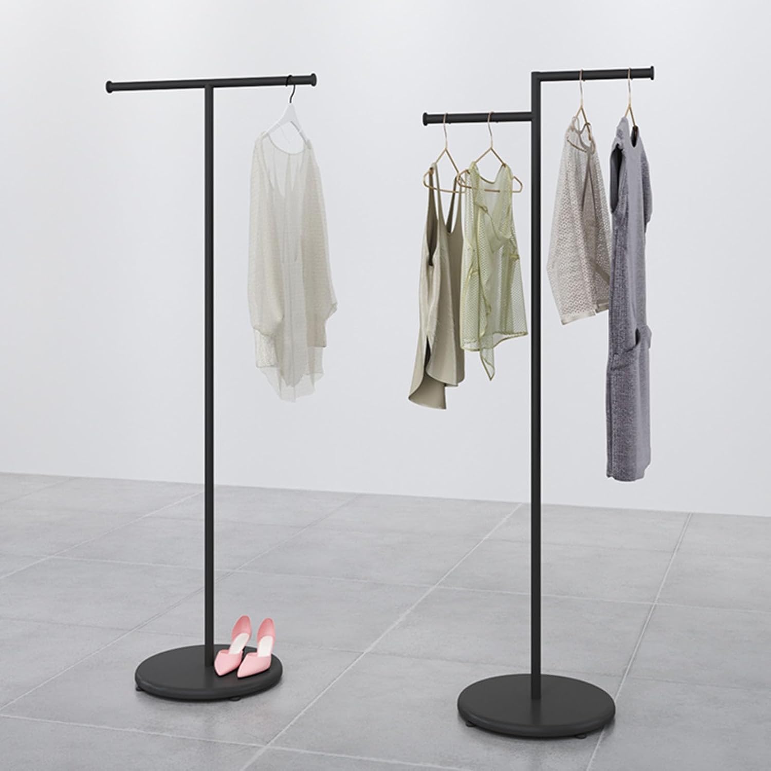 Freestanding Clothing Store Display Stands Garment Rack,boutique Retail T-type Clothes Hanger Entrance Porch Organization Hanging Rod,Suit Shirt Clothing Rack,laundry Room Hanging Clothes Rod