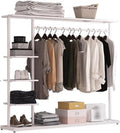 Hangers Display Stand - Garment Rack with Shelf, Metal Clothing Rack Free Standing Closet Organizer with 5 Tier Shelf,Clothing Display Stand for Home(C