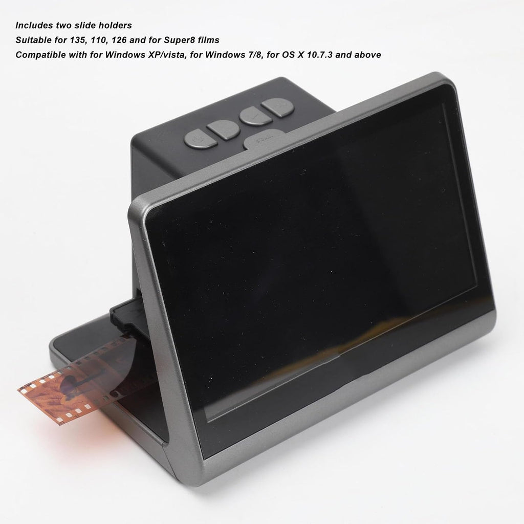 48 MP Film and Slide Scanner with 7 Inch LED Screen, All in One Digital Film Scanner Support 16GB Memory Converts 135/110/126 KPK Negative and Super 8/Monochrome Slides into JPEG