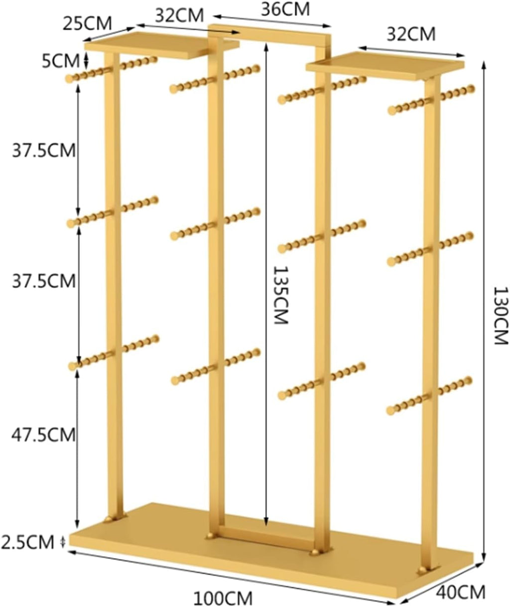 Coat Rack Stand, Underwear Display Stands, Freestanding Clothing Store Boutiques Retail Lingerie Garment Rack, Commercial Shelves for Socks Bra Panties Scarves Storage, 100x40x135CM, black