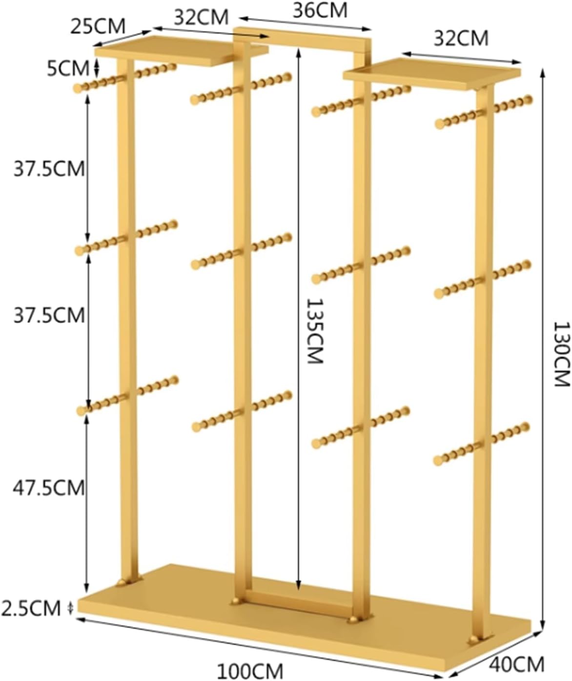 Coat Rack Stand, Underwear Display Stands, Freestanding Clothing Store Boutiques Retail Lingerie Garment Rack, Commercial Shelves for Socks Bra Panties Scarves Storage, 100x40x135CM, black