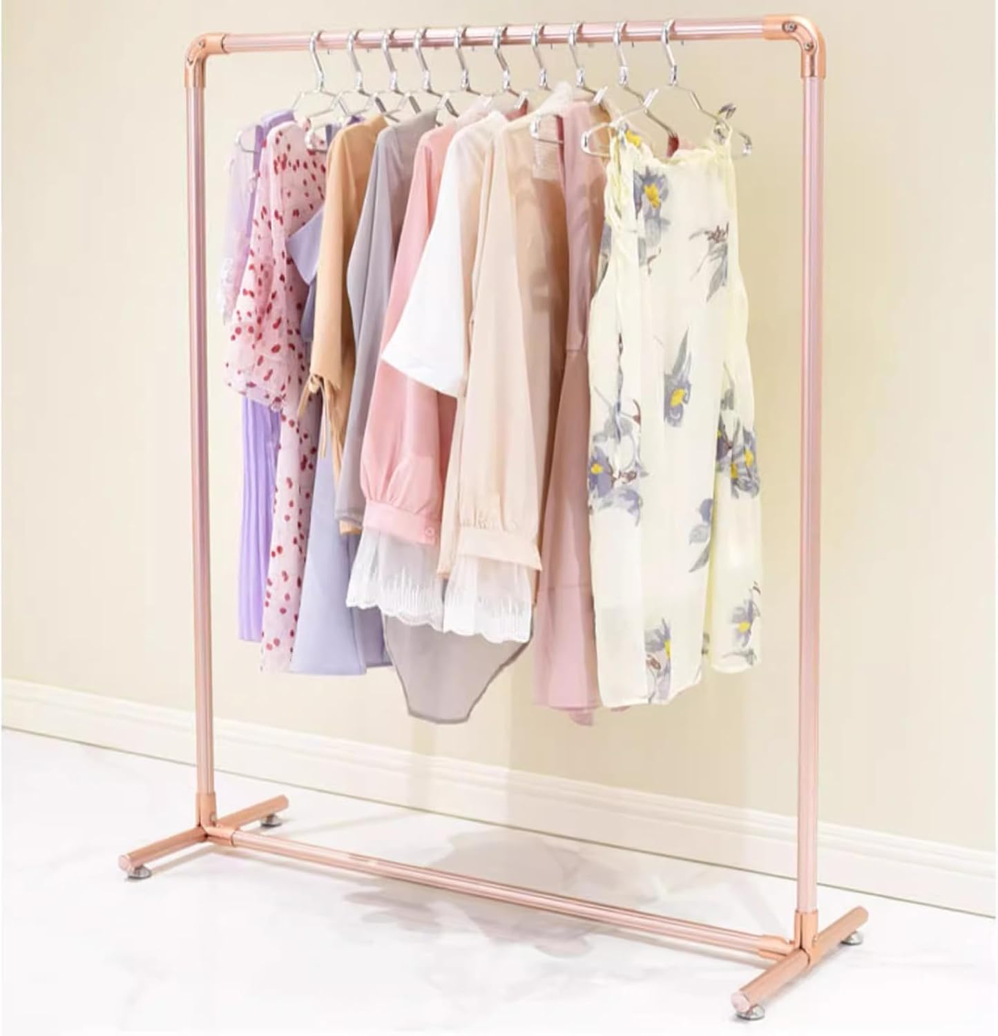 Garment Rack Heavy Duty Clothing Racks For Hanging Clothes Rack, Aluminum Alloy Clothing Hanger Rack For Coats, Shirts, Dress, Freestanding Coat Rack For Bedrooms A(Size:120X40X133CM,Color:Rose Gold)