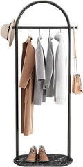 Freestanding Metal Garment Rack - Portable Clothing Storage Solution for Organizing Coats, Skirts, Shirts, and Sweaters - Perfect for Bedroom and Living Room Spaces