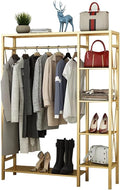 Heavy Duty Clothing Garment Rack with 4 Tier Storage Shelf Free Standing Coat Stand for Coats Skirts Shirts and Sweaters Metal Clothes Rail Available in 90/120/150cm