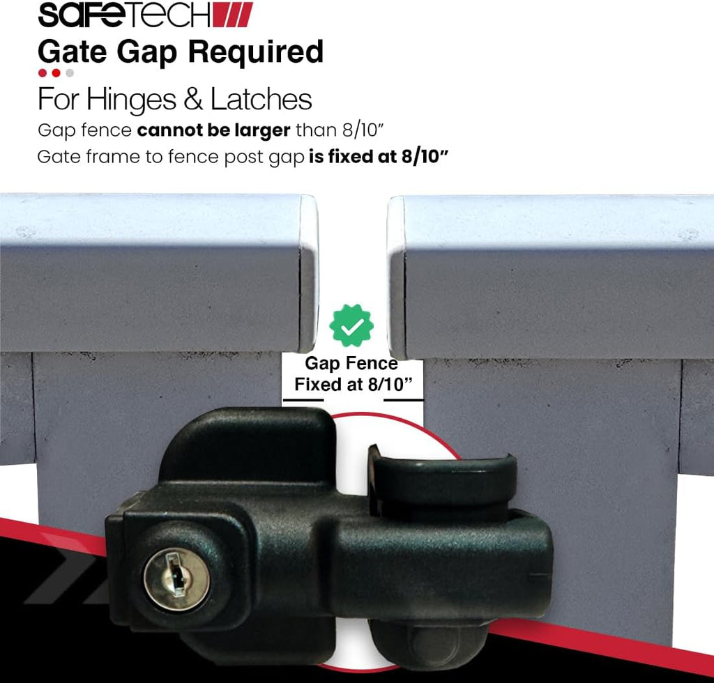 Safetech Hardware 22-inch Magnetic Top Pull Pool Gate Latch - Key Lockable (2 Pack) | Pool Gate Latch | Heavy Duty Vertical Self-Locking Latch | Vinyl & Aluminum/Metal Gates, Any Square Post | SL-50H
