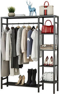 Heavy Duty Metal Clothing Garment Rack with 4 Tier Storage Shelf Free Standing Coat Stand for Coats Skirts Shirts Sweaters 90/120/150cm