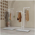 Garment Rack T-Shaped Hanging Rod Set of 2, Clothing Retail Store Display Stands Freestanding Metal Garment Racks 2-Way Suit Shirt Clothing Rack for Boutique/Laundry,