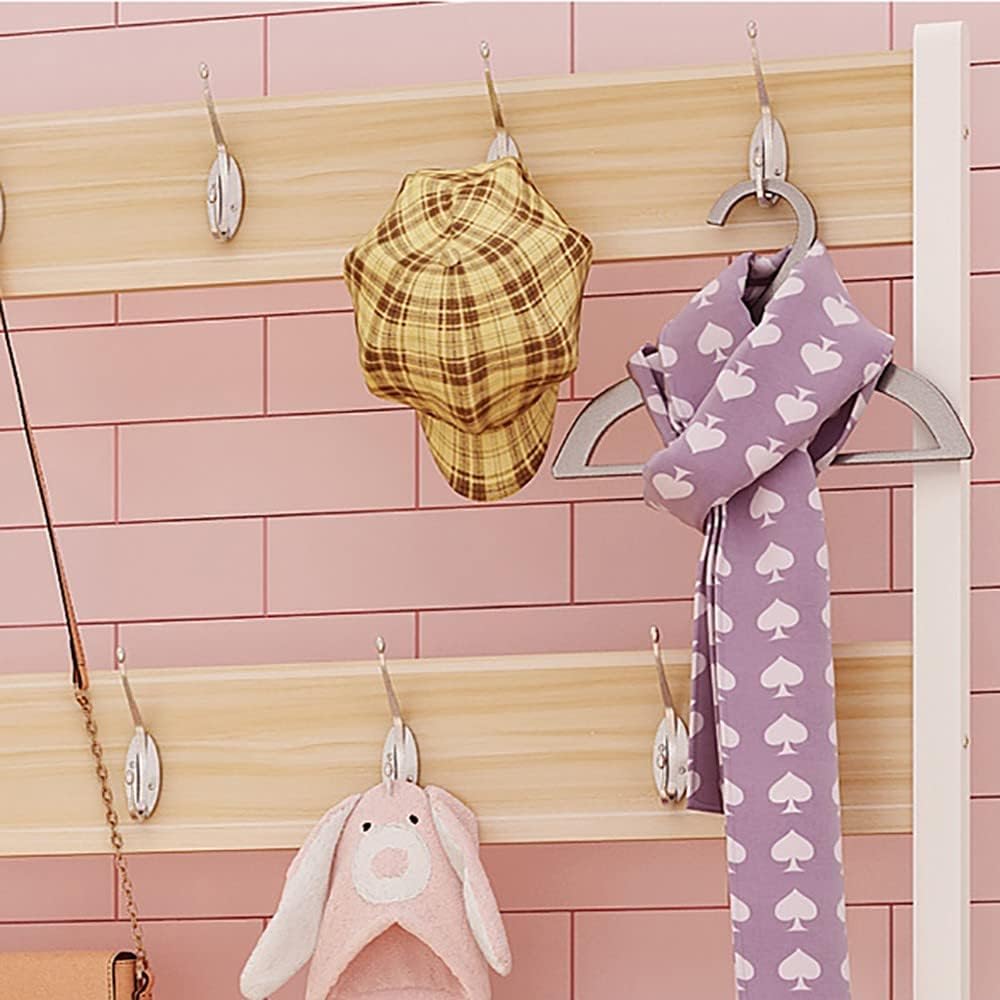 Generic Garment Rail Metal Foldable Coat Rack Stand, Freestanding Garment Rack, With Shoe Storage Bench And Hooks/B/60Cm, 100Cm
