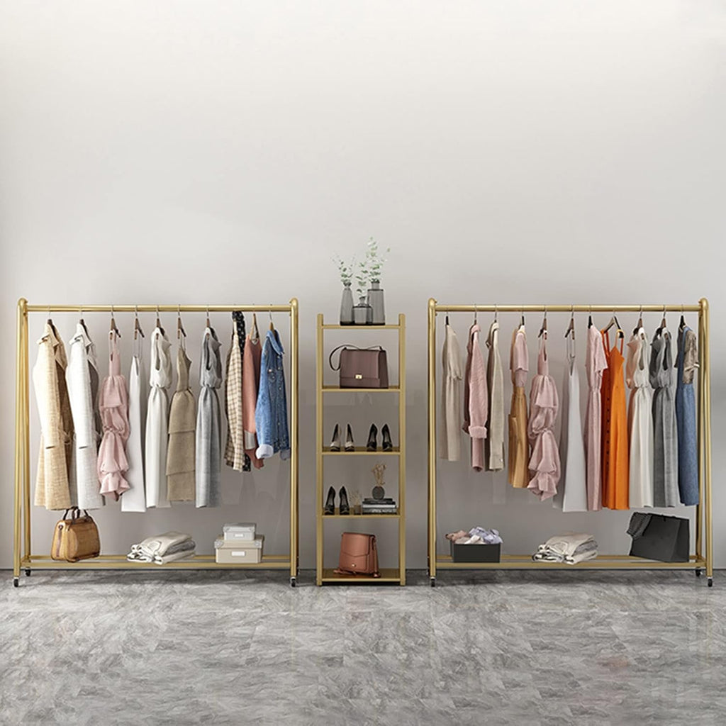 Garment Rack Display Clothes Racks Clothing with Wheels,Clothing Store Retail Racks Commercial Freestanding Hanger for Hanging Clothes,Heavy Duty Organizer (C-L100xH135CM/L39.4x53in