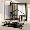 Portable Wardrobe Closet Rack - Heavy-Duty Foldable Garment Rack with Cover, Foldable Portable Closet Wardrobe Rack - 1100lbs, Freestanding Clothes Organizer System(190 * 50 * 170cm)