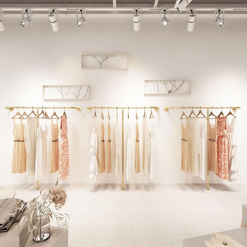 Wall Mounted Clothes Rail Modern Clothes Rack Retail Display Clothes Rack Freestanding Garment Rack Metal Coat Rack Garment Hanging Storage Rail, for Hanging Clothes (Size : 200cm)