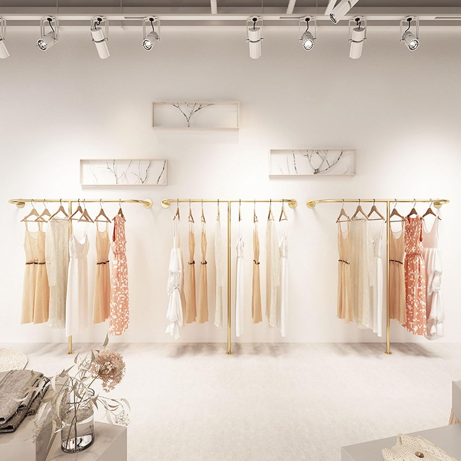 Wall Mounted Clothes Rail Modern Clothes Rack Retail Display Clothes Rack Freestanding Garment Rack Metal Coat Rack Garment Hanging Storage Rail, for Hanging Clothes (Size : 200cm)