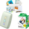 Fujifilm Instax Mini Link 3 Compact Smartphone Printer with Instax AiR Studio App (Sage Green) Bundle with Focus Camera Polaroid Film Kit and Fujifilm Instax Mini Twin Film Pack (3 Items)