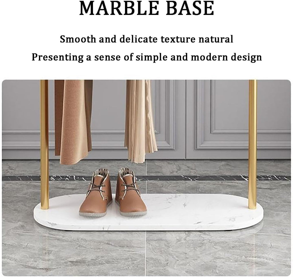 Portable Metal Clothing Rack - Durable Free-Standing Garment Organizer for Coats, Shirts, Sweaters - Ideal for Bedroom & Living Room Storage