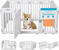 BIRDROCK HOME Pet Playpen with Door | 12 Panel | Strong Plastic | Puppy Safety Fence Pen Playpen | Non-Slip and Secure Dog Gate | White