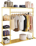 Hangers Display Stand - Garment Rack with Shelf, Metal Clothing Rack Free Standing Closet Organizer with 5 Tier Shelf,Clothing Display Stand for Home(B