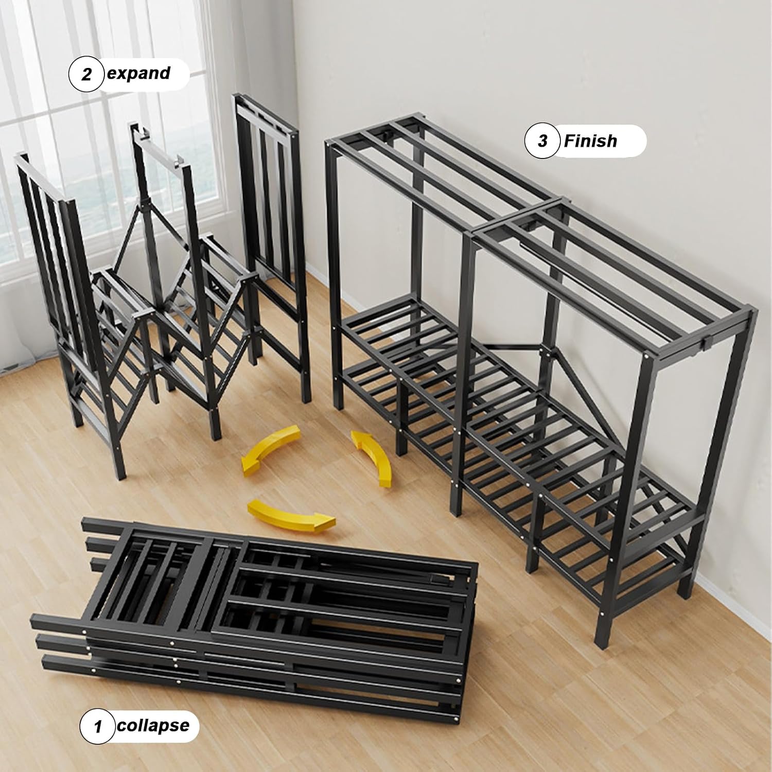 Large Heavy-Duty Portable Wardrobe Closet Rack with Cover - Rolling Freestanding Clothes Organizer System for Hanging Clothes
