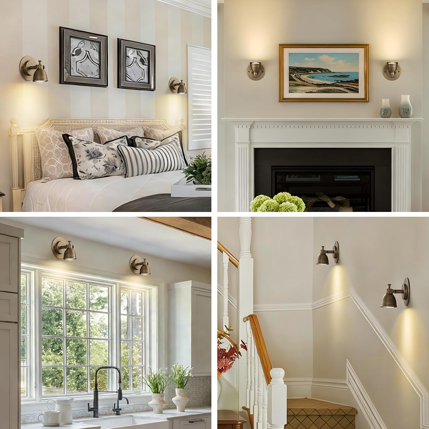 Small Wall Sconces Set of 2 Hardwired - Vintage Oil Rubbed Bronze Art Deco Indoor Mini Bell Lamps Decor Set of Two for Bathroom Vanity Bedroom Bedside Hallway Living Room Kitchen Picture