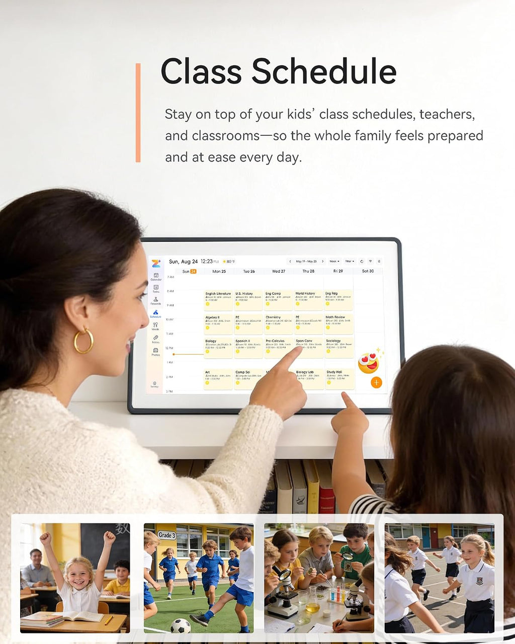Digital Calendar,15.6-inch Digital Wall Planner & Chore Chart, Touchscreen Family Organizer for Schedules, Events & Reminders, Wall Mount Included, Smart Calendar Perfect for 2026 Planning (Grey Frame)