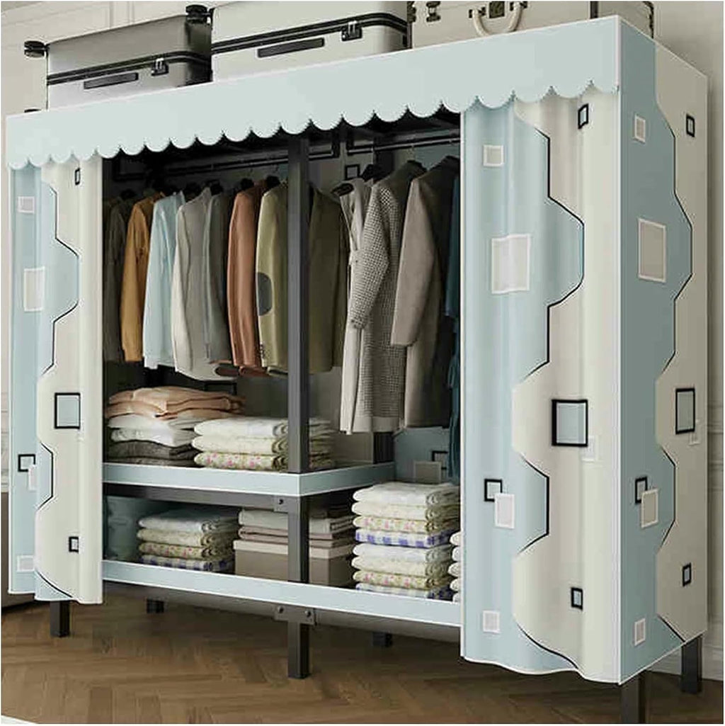 Portable Closet Wardrobe,Freestanding Closet with Adjustable Foot Pads,Coat Storage Garment Racks,for Bedroom Free Standing Clothes Rack with Cover(Color 3) Rack