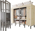 Portable Wardrobe Closet Rack 1100lbs Heavy-Duty Foldable Garment Rack With Cover Freestanding Covered Clothes Organizer System enclosed Armoires For Hanging Clothes(191cm/75.2in)
