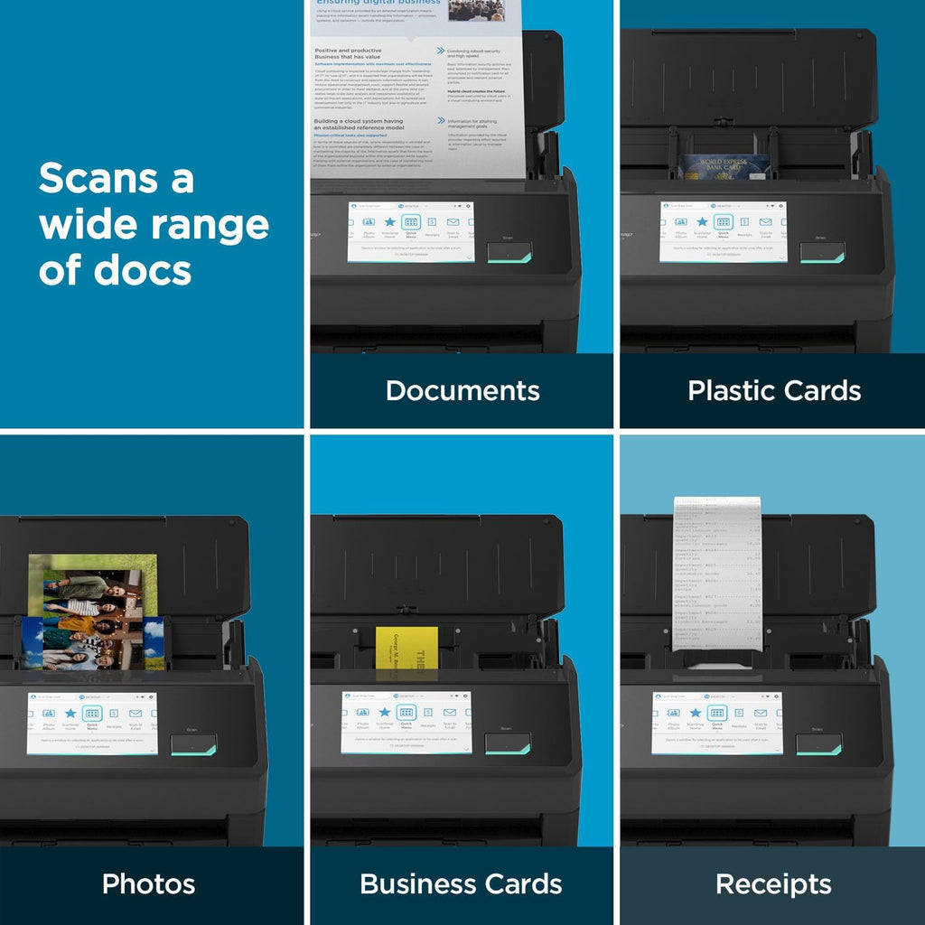ScanSnap iX2500 Receipt Edition, Works with QuickBooks, Wireless or USB High-Speed Cloud Enabled Invoices & Receipts Scanner, 100 Page Auto Document Feeder for Mac or PC, Black