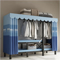 Portable Closet Wardrobe,Freestanding Coat Storage Garment Racks,Steel Tube Clothes Storage Organizer,for Bedroom Free Standing Clothes Rack with Cover(Color 4,148 X 49 X 170cm)