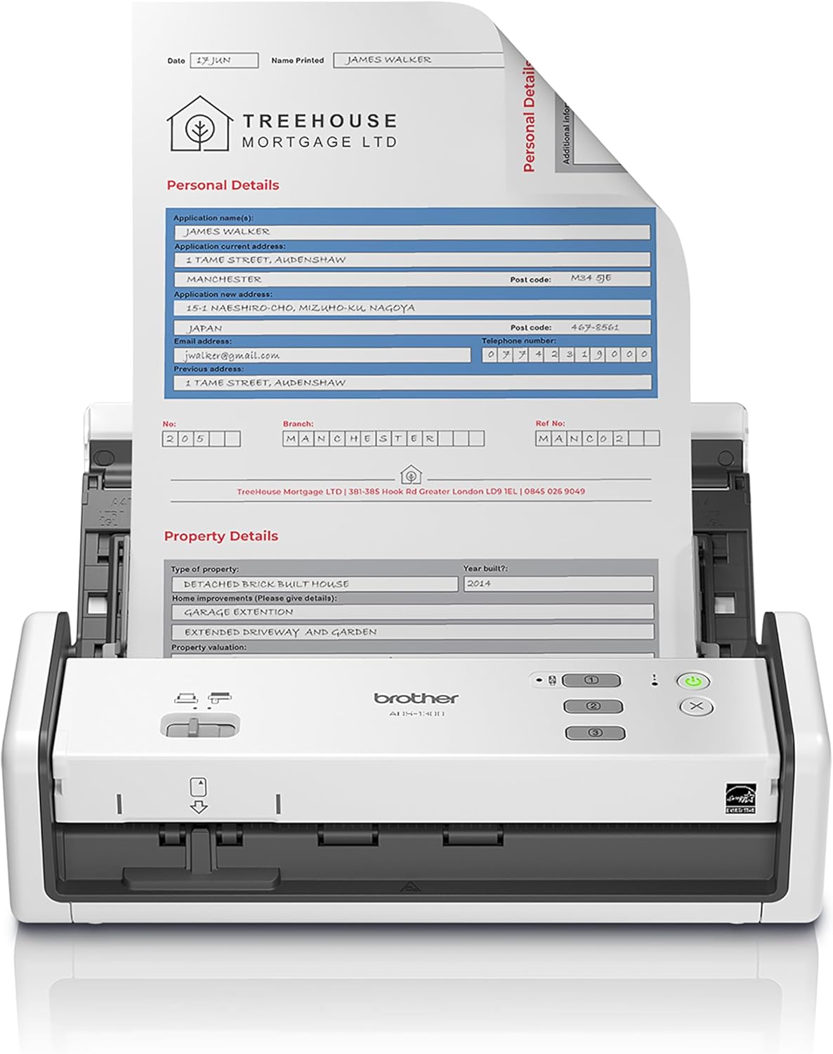 Brother ADS-1300 Compact Desktop Scanner | Scan Speeds of Up to 30ppm | Single Pass Double-Sided Scanning (Renewed Premium)