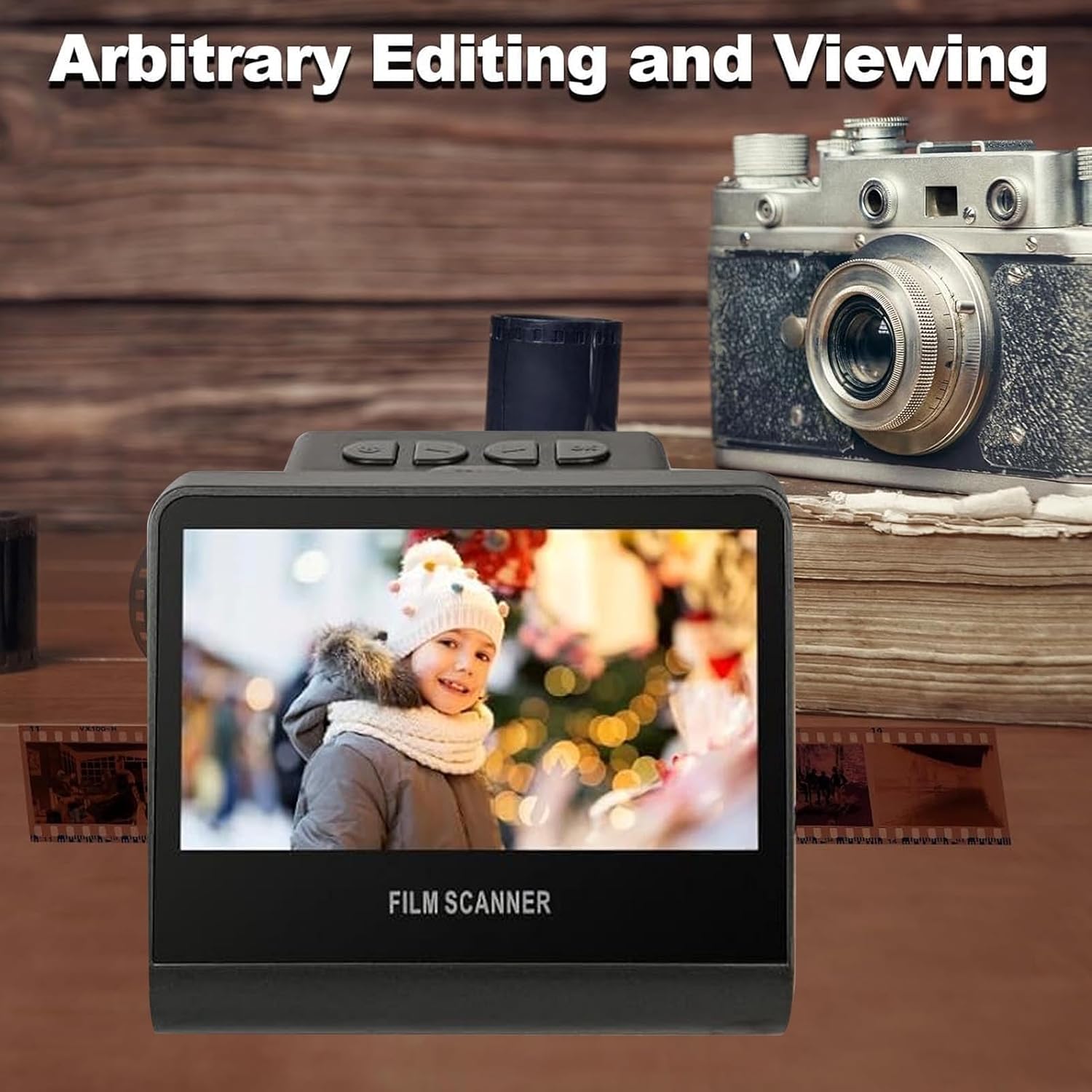 Film and Slide Scanner Digitizer with 5' LCD Screen, Negative Scanners for Old Pictures to Digital 22MP JPEG Fast, Compatible with 35, 126, 110 Film and Slides