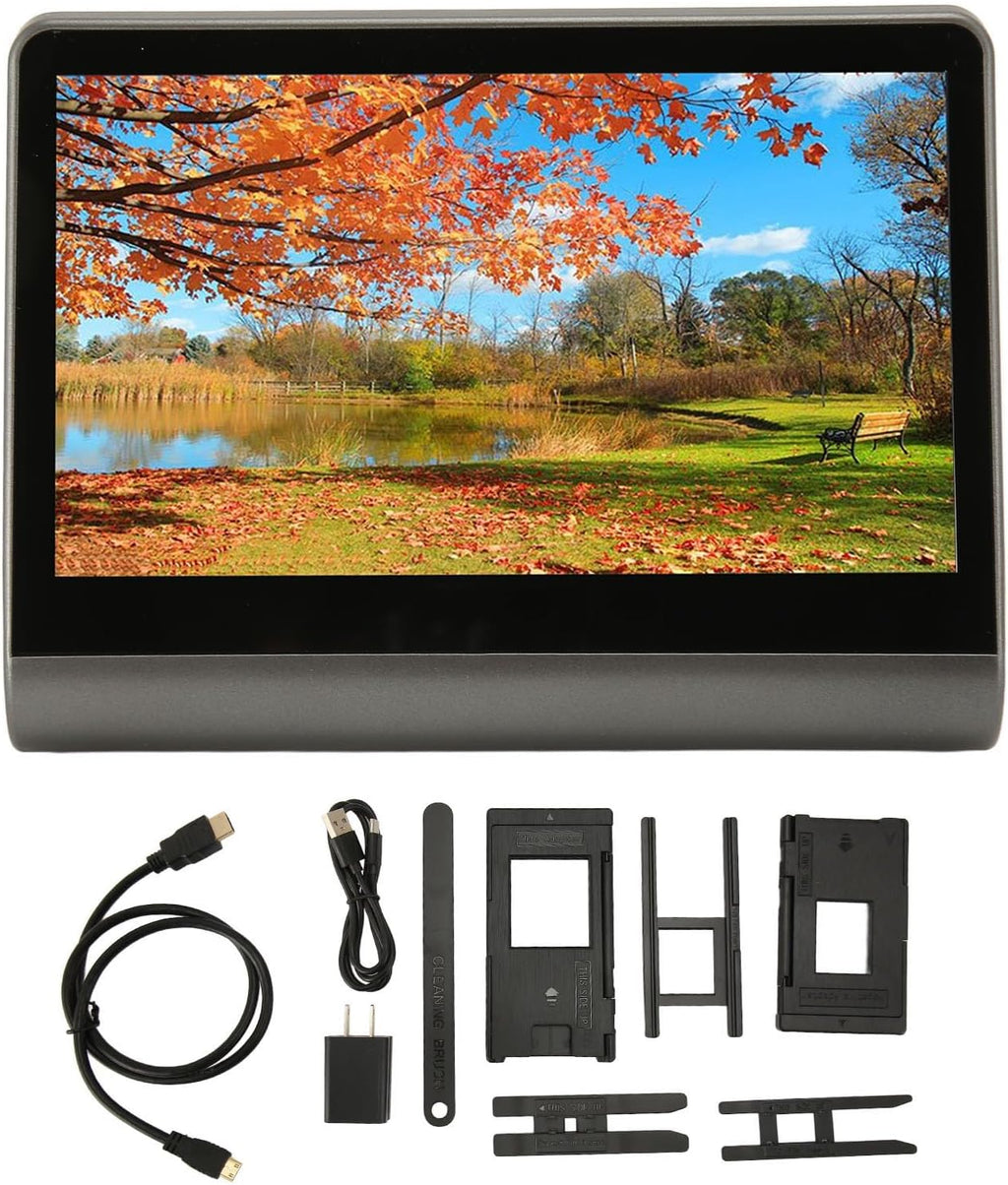 48 MP Film and Slide Scanner with 7 Inch LED Screen, All in One Digital Film Scanner Support 16GB Memory Converts 135/110/126 KPK Negative and Super 8/Monochrome Slides into JPEG