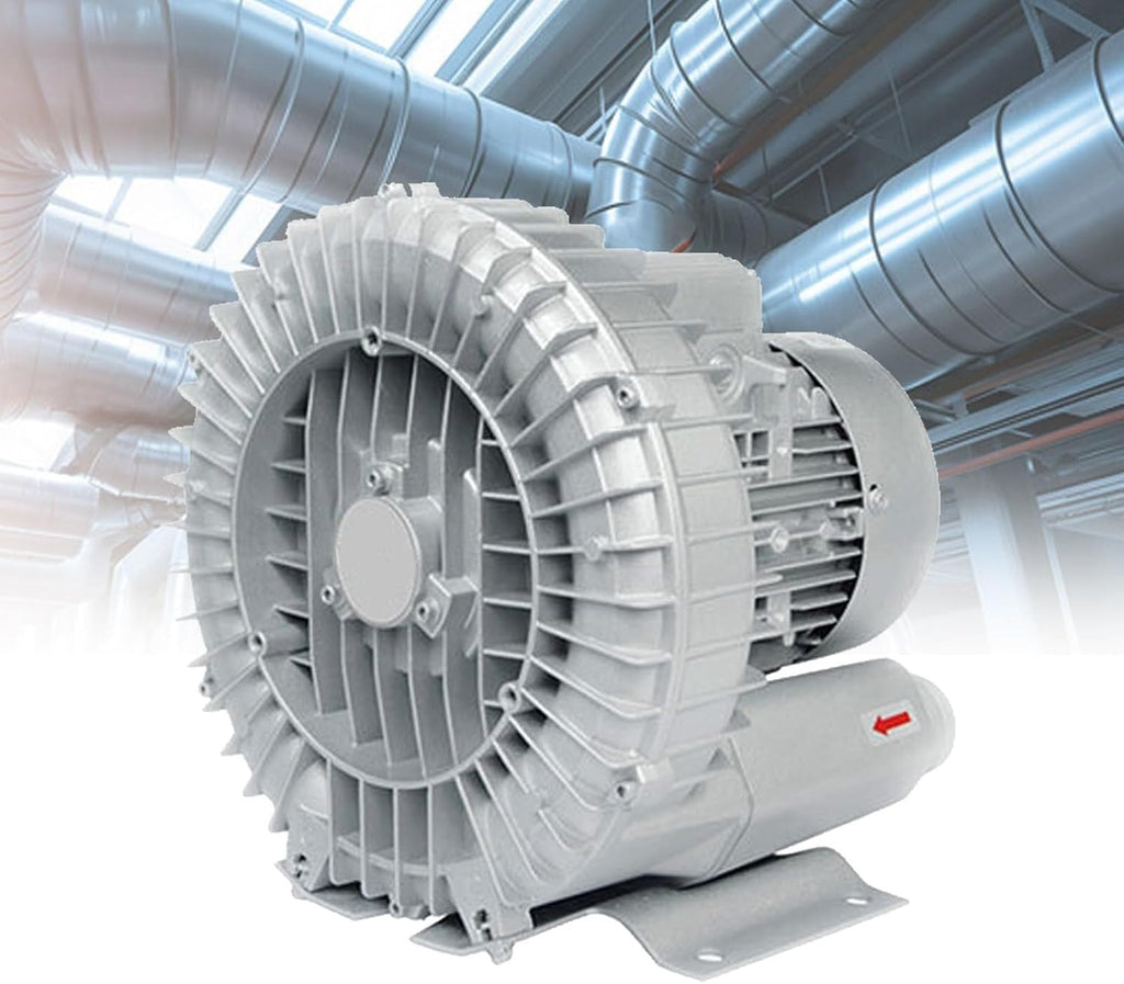 220V/380V Vortex Ring Blower - Single/Three Phase Regenerative Side Channel Blower, Industrial Vacuum Pump for Dust Removal & Factory Ventilation (1.1KW)