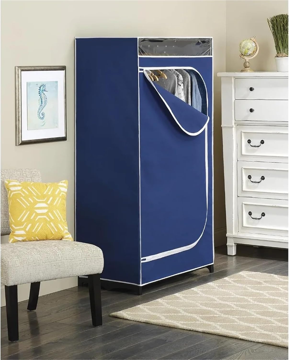 Wardrobe Closet Clothes Closet - Freestanding Garment Organizer with Sturdy Fabric Cover