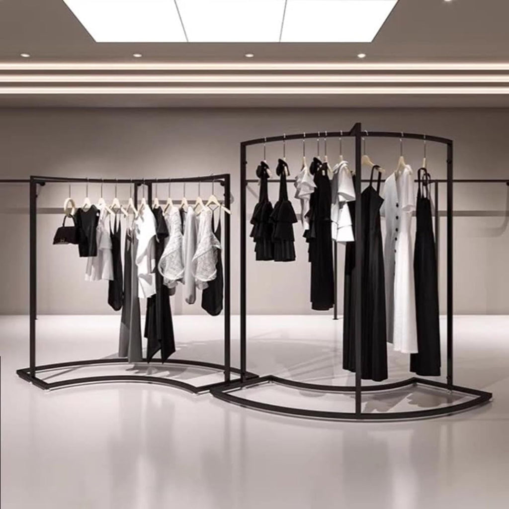 Industrial Iron Garment Rack for Hanging Clothes 52.4in/61in Commercial Freestanding Clothes Hanging Rack for Coats, Shirts, Dress Home Heavy Duty Clothing Racks(87x45x155cm/34.3x17.7x61in)