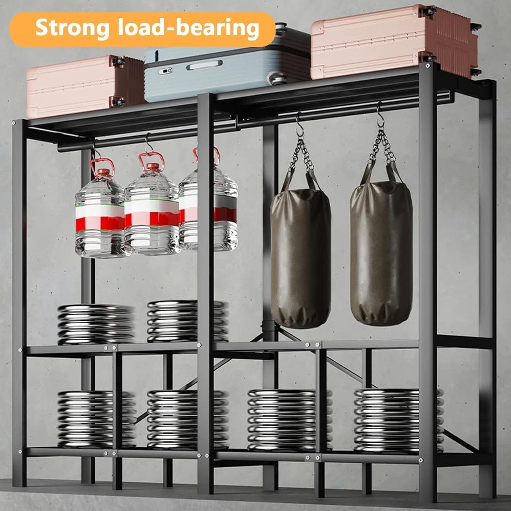 Large Metal Closet Rack, Foldable Clothe Rack With Cover Heavy-Duty Portable Wardrobe Closet For Bedroom Armoires Freestanding Clothing Coat Storage Rack Garment Rack For Hanging Clothes(125cm/49.2in)