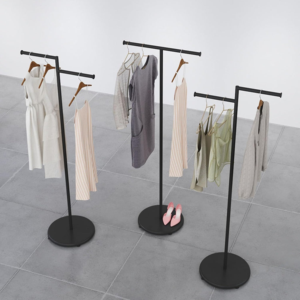 Freestanding Clothing Store Display Stands Garment Rack,boutique Retail T-type Clothes Hanger Entrance Porch Organization Hanging Rod,Suit Shirt Clothing Rack,laundry Room Hanging Clothes Rod