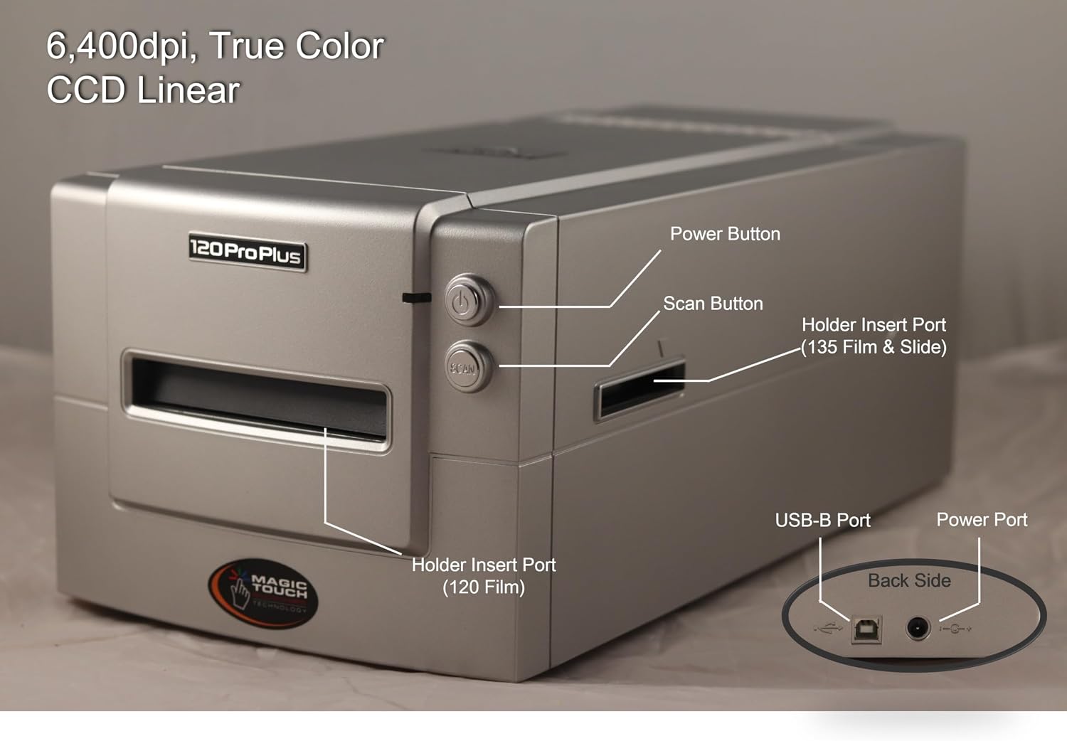 Pacific Image PrimeFilm 120 Pro Plus Film Scanner. Medium & 35mm Film & Slide Scanner. Faster Scan Speed. 6,400 dpi/48-bit True Color. 4.2 Dynamic Range. Mac/PC