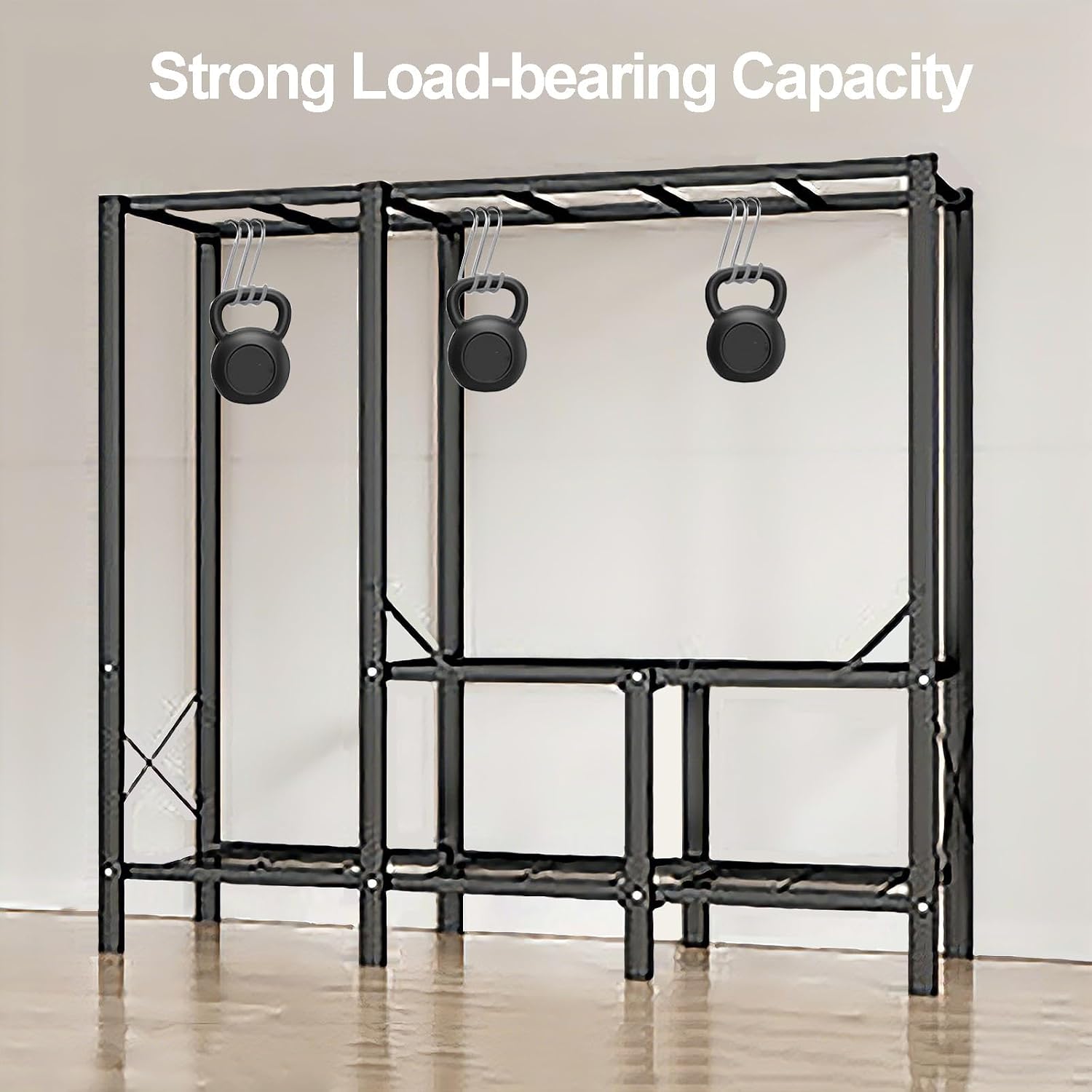 Foldable Closet With Cover,Heavy Duty Clothes Rack,Portable Wardrobe Closet For Hanging Clothing,Black Metal Garment Rack, Freestanding Covered Armoire Coat Storage(Brown,200x48x172cm)