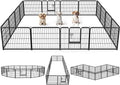 DUMOS Dog Playpen Indoor, Metal 24 Inch 16 Panels Foldable Pet Fence with Door, Outdoor Small Medium Large Dog Puppy Portable Exercise Play Pen for RV Camping, Trips, Play Yard