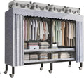 Heavy Duty Rolling Garment Rack With Cover, Width 20.47in，max 2000lbs, Foldable Clothing Rack For Hanging Clothes, Portable Freestanding Closets Wardrobe , Metal Armoires,multiple Sizes(Size:59in)
