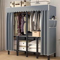 Portable Wardrobe Closet, Folding Garment Rack, Storage Organizer with Side Pockets for Bedroom, 30mm Thick Steel Hanging Rack with Cover(B,145 * 45 * 170cm)