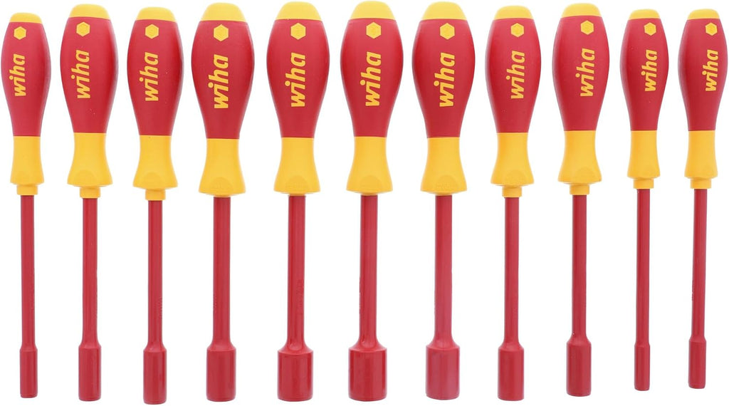 Wiha 32296 11-Piece 1000-Volt Insulated Nut Inch Driver Set