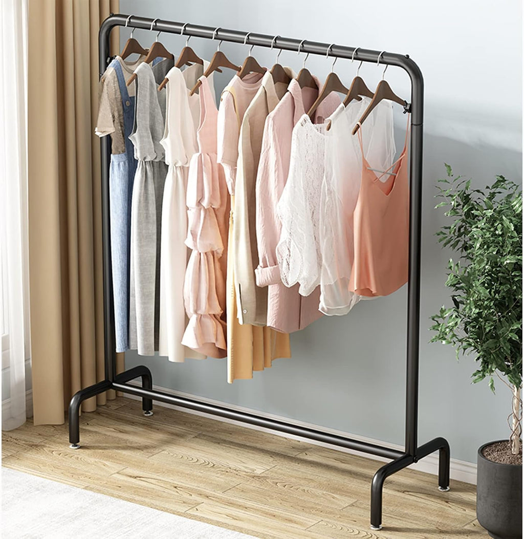 Heavy Duty Coat Rack, Garment rack Nordic Modern Clothes Rail Heavy Duty Metal Clothing Rack For Bedrooms And Living Rooms Freestanding Retail Display Racks Easy To Assemble Coat Rack (Black 100X40X1