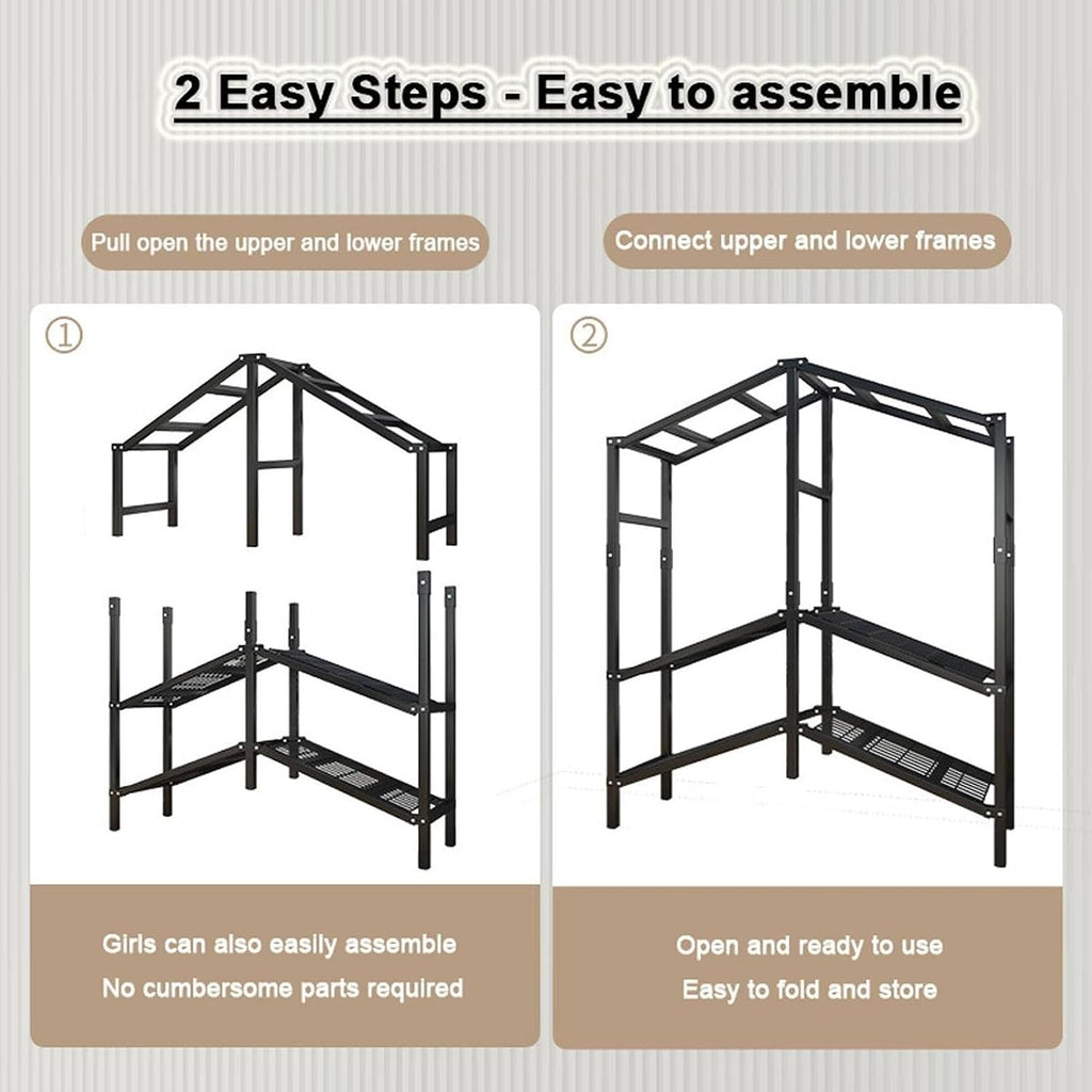 THEGA Heavy-Duty Foldable Garment Rack with Cover - Portable Wardrobe Closet Rack, Foldable Portable Closet Wardrobe Rack, 1100lbs, Freestanding Clothes Organizer System (Size : 190 * 50 * 170cm)