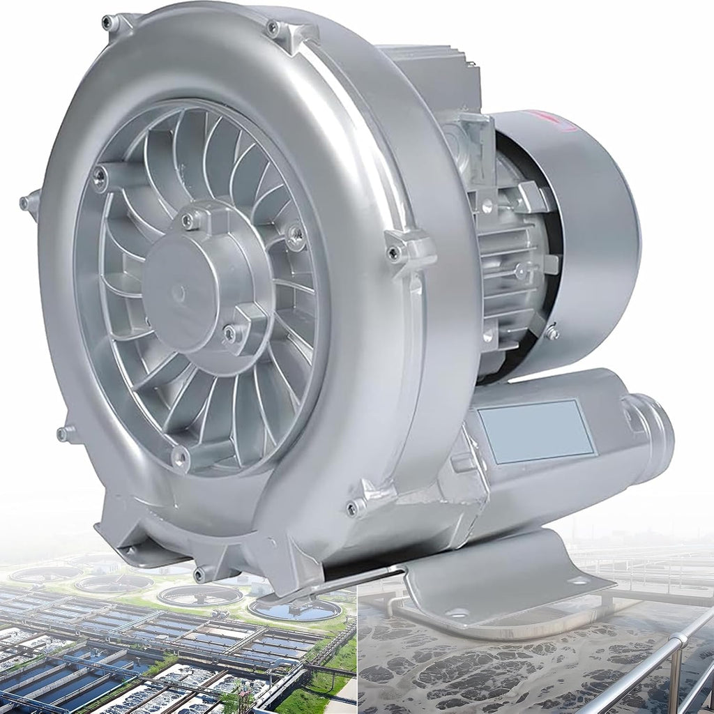 Regenerative Blower 120W-1500W 110V/220V/380V Single Phase/Three-Phase,High-Pressure Vortex Ring Blower,Industrial Vacuum Pump for Air Blowing Or Suction for Sewage Aeration Aquarium