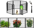 Getlay Dog Playpen 48 inch(H) 8 Panels Total 17.7 Ft(L) Dog Fence Outdoor for Yard. Wide Door Low Threshold，Metal Dog Pen Heavy Duty Pet Puppy Exercise Pen for Rv Camping Garden Yard